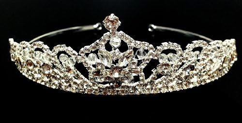 iPhashon Silver Bridal Wedding Prom Rhinestone Crystal Princess Crown Tiara Headband H811
