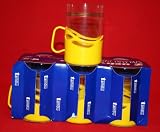 Set of 6 Hot Content Tea Coffee Glasses w/ Color Glass-Holders Made in Poland