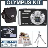 Olympus FE-340 Digital Black Camera Kit, with 1 GB xD Picture Memory Card, Camera Bag, Table Top Tripod, EZ Digital Photography Guide Card