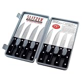 Slitzer 9pc Professional German Style Jumbo Steak Knives Half-Serrated Full Tang Blades