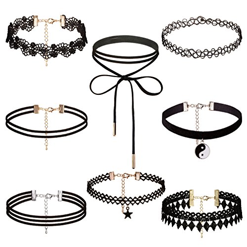 Dream Catcher Black Vintage Gothic Choker Necklace with pendants for Women Grils(1 - 8 pcs)