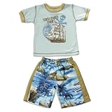 Mis Tee V-Us - Boys Swim Set, Light Blue, Tan