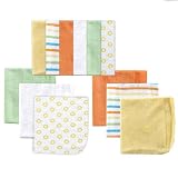 Luvable Friends 12 Pack Washcloths, Yellow