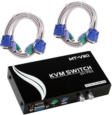 2 Port PS/2 Kvm Switch - Metalic Case - With 2 Cable Sets