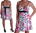EyeCatchClothing - Eva Slinky Short Halter Neck Print Dress