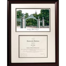 California Bears Framed Scholar Diploma Frame with Lithograph