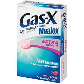 Gas-X with Maalox AntiGas Plus Antacid, Extra Strength, Wild Berry, Fast Tabs, 24 Count
