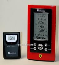 Original Ferrari Exlusiv Wecker + Uhr + Wetterstation - Aussen Sensor