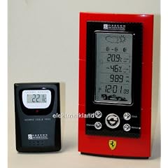 Original Ferrari Exlusiv Wecker + Uhr + Wetterstation - Aussen Sensor