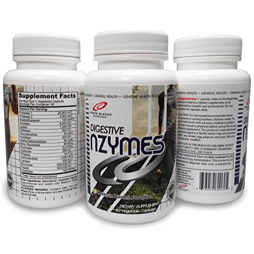 Power Blendz Digestive nZYMES complete digestive enzymes diet supplement with lipase, amylase and medium chain triglycerides - 60 capsules Power Blendz Digestive nZYMES complete digestive enzymes diet supplement with lipase, amylase and medium chain triglycerides - 60 capsules
