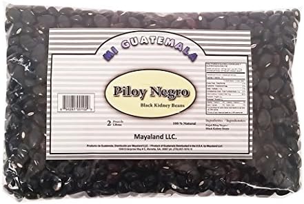 Mi Guatemala Black Kidney Beans 2 Lb - Frijol Piloy Negro (Pack of 6)