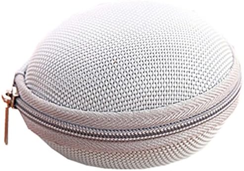 Small Storage Box Cute Round Hard Storage Case for Earphone Headphone Earbud SD TF Cards mini Bag (2.87×3.15×1.9 inches)