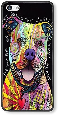 iPhone 5C Case Beware of Pit Bulls Phone Case Custom Black Polycarbonate Hard Case for Apple iPhone 5C