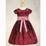 Little Girls Christmas Dress METALLIC BURGUNDY Holiday SWEA PEA & LILLI 2T-7