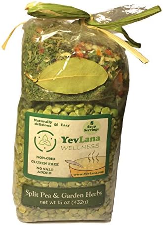 Natural Gluten Free Non-GMO No Salt Added Healthy Mix Fresh Soup (79oz after prep, 8 servings) (Split Pea Seasoned with Garden Herbs, 15oz)