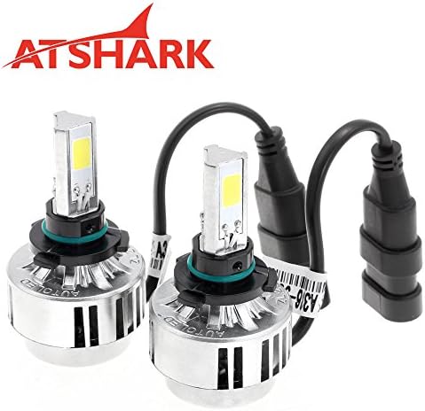 Atshark 72W 6600LM 9005 LED Headlight Bulb Conversion Kit 3 COB LED 6000K White Super Bright Halogen Headlight HID Headlight Replacement