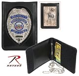 Leather Neck ID / Badge Holder 2 Fold Wallet w/Chain