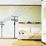 Nursery Easy Apply Wall Sticker Decorations - Electric Poles and Birds