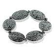 FOJO's Genuine Snowflake Obsidian Oval Stretch Bracelet