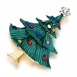 Colorful Crystal Green Christmas Gifts Christmas Tree Brooch