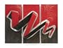 Freeform Metal Wall Sculpture Red Decor Art by Ash Carl