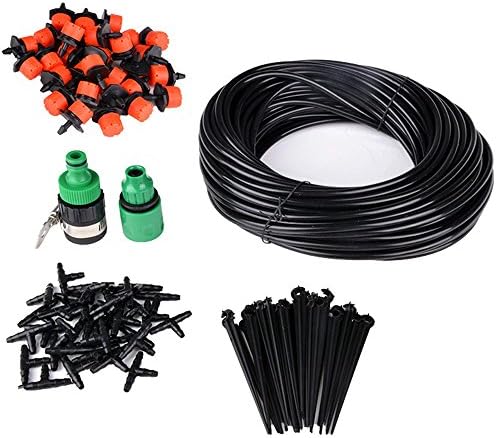 Hotouch 25m DIY Micro Drip Irrigation System Plant Self Watering Garden Hose Kits