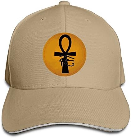 Adults Egyptian Ankh Horus Eye Adjustable Sandwich Peak Cap