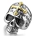 Men's Stainless Steel Ring Silver Tone Black Gold Tone Skull Cross Bible Lords Prayer