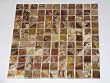 Multi Colored RED Onyx 1x1 Polished Mosaics Meshed on 12" X 12" Tile for Backsplash, Shower Walls, Bathroom Floors