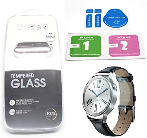 Icerain Huawei Smart Watch Tempered Glass Screen Protector, Ultra-thin Highest Quality 9h Hardness Shatterproof Screen Protector for Huawei Watch (Huawei Watch)