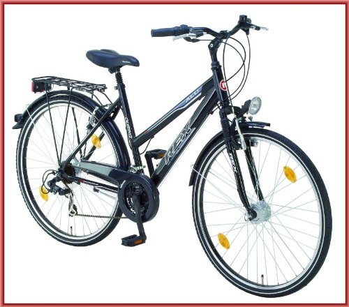 Rex Damen Alu-Trekkingrad, 21 Gang, glanzschwarz, Rahmenh&ouml;he: 50 cm, Reifengr&ouml;&szlig;e: 28 Zoll (71,1 cm), 2331