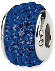 Sterling Silver Reflections Dark Blue/Navy Full Swarovski Elements Bead