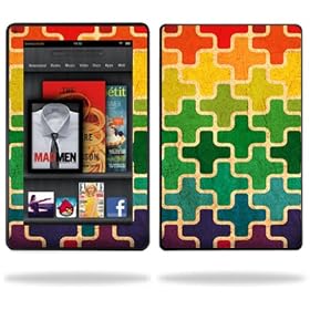 Protective Vinyl Skin Decal Cover for Amazon Kindle Fire 7 inch Tablet Color Swatch by 