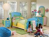 4pc Twin Size Bedroom Set in Multicolored Finish - Sunny Funnies Collection