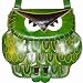 Genuine Leather Messenger Shoulder Bag, a Owl Design, Beautiful and Unique ! (Grass Green)