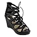 Beston CC98 Women's Platform Cut Out Caged Gladiator Style Wedge Sandals