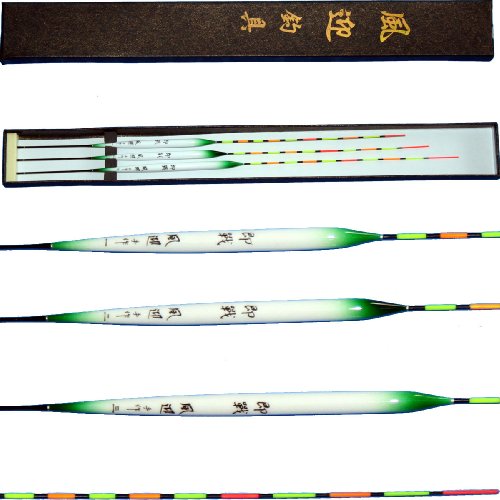 0309035　風迎手作 宙釣用　新製品　羽根へら浮き　3本セット　全長31～35cm★即戦（力）★緑色★