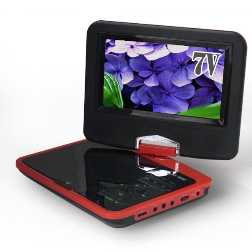ZOX 7インチ液晶搭載ポータブルDVDプレーヤー DS-PP70NC112 RD レッド