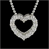 0.64 Carat Sterling Silver CZ Heart Pendant