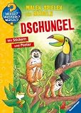 Dschungel: Malen, spielen und rätseln. Mit Stickern und Poster