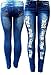 Jack David/Sweet Look / Rue21 Juniors Womens Blue Denim Jeans Stretch Skinny Ripped Distressed Jean Pants (21, Sweet Look K435B Blue Ripped)