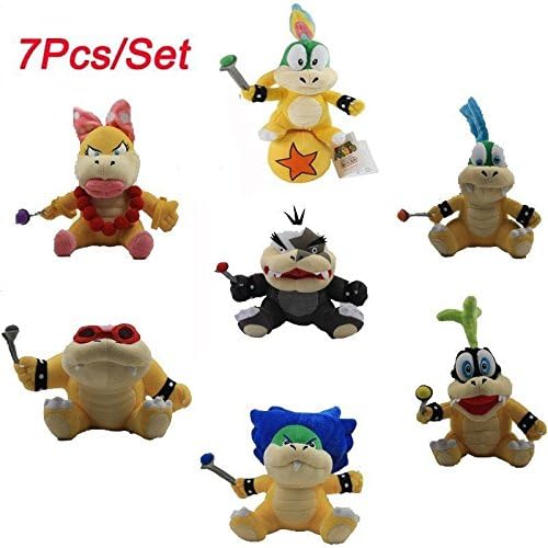 New 7Pcs/Set Super Mario Bros. Cute Bowser Soft Plush Doll Stuffed Toy 5"-7