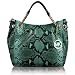 Michael Michael Kors Jet Set Embossed Python Chain Medium Gather Shoulder Tote Aqua