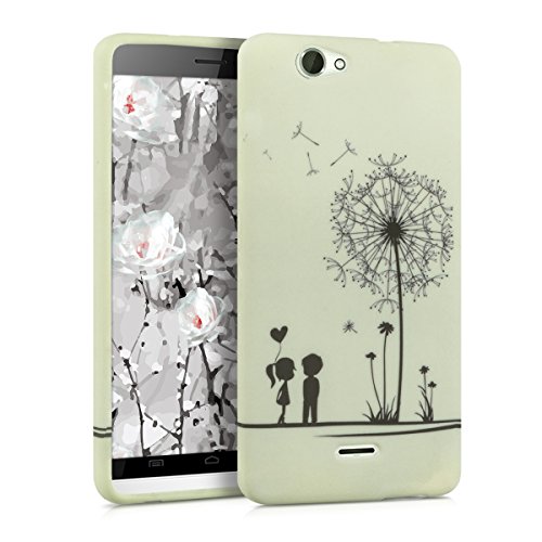 kwmobile TPU SILICONE CASE for Wiko Getaway Design dandelion love black white - Stylish designer case made of premium soft TPU