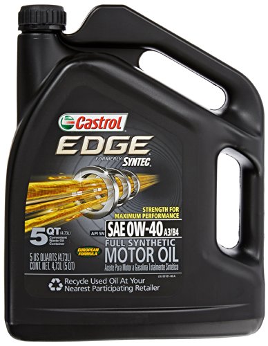 Castrol 03101 EDGE 0W-40 Synthetic Motor Oil - 5 Quart