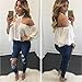 Sunward(TM) Women Sexy Off Shoulder Long Sleeve T Shirt (XXLarge, White)