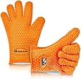 Heat Resistant Silicone BBQ Oven and Grill Gloves with 444 Page Grilling Recipes Ebook