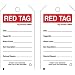 Brady  121521 5.75" Height x 3" Width, Cardstock, Black/Red on White Red Tag (100 Tags)