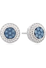 Sterling Silver Diamond Stud Earrings
