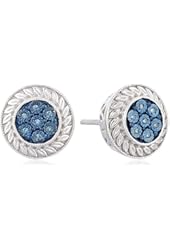 Sterling Silver Diamond Stud Earrings